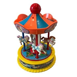Vintage 1991 Redbox musical wind up horses carousel play